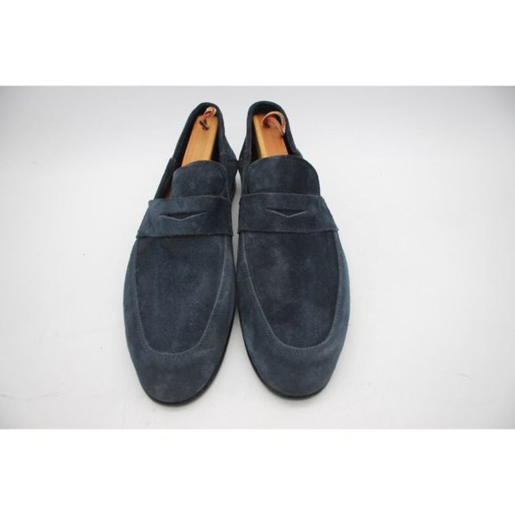 Harrys of London Tassel Loafer Men's Size 42 US 8 Navy Suede Made In Italy - Picture 2 of 13
